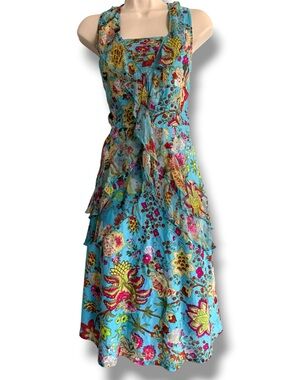 Sundance Y2K Floral Dress Size 14 Blue